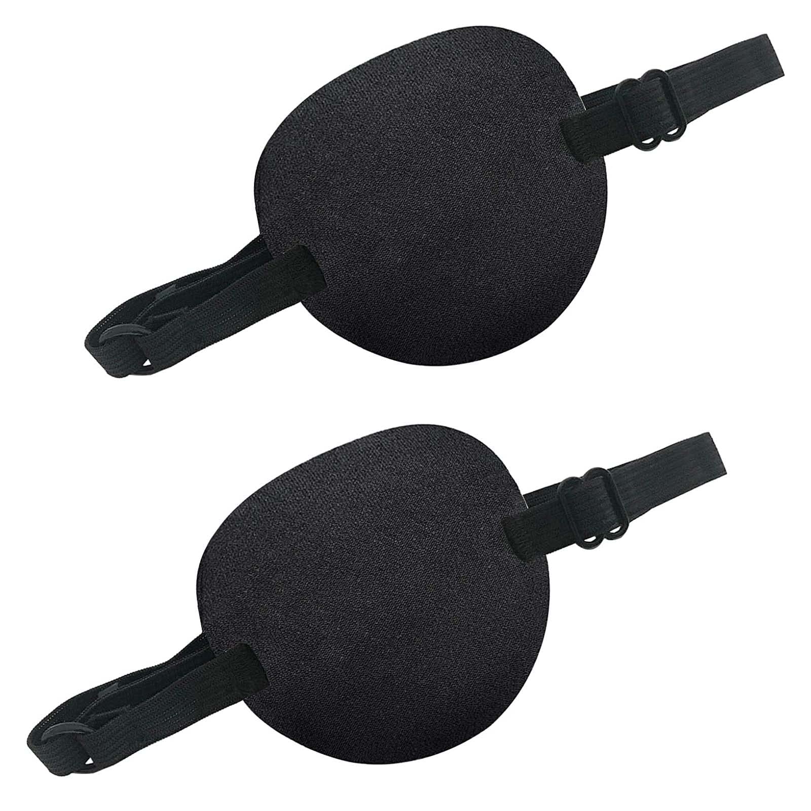 Eye Patch 2PCS,Adjustable Elastic Medical Eye Patches Soft and Comfortable Eye Mask with Buckle,Amblyopia Lazy Eye Recovery Eye Eye Patches for Adults Left or Right Eyes, Black