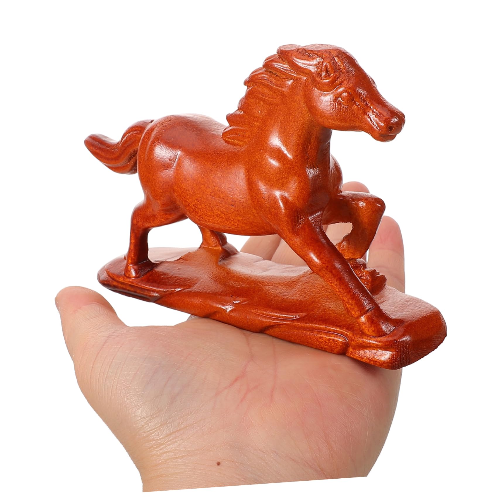 Amazon.co.jp: Homoyoyo 木製馬の置物装飾的な木製の馬の像家庭用木製