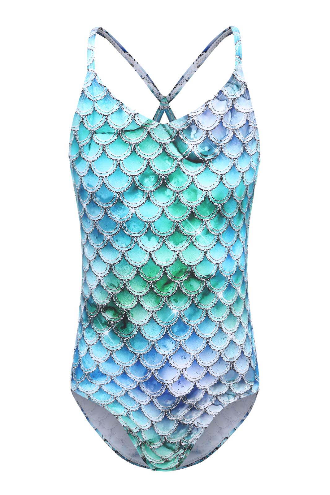 Girls One Piece Swimsuits Mermaid Bathing Suits Summer Swimsuit 2-14 Years