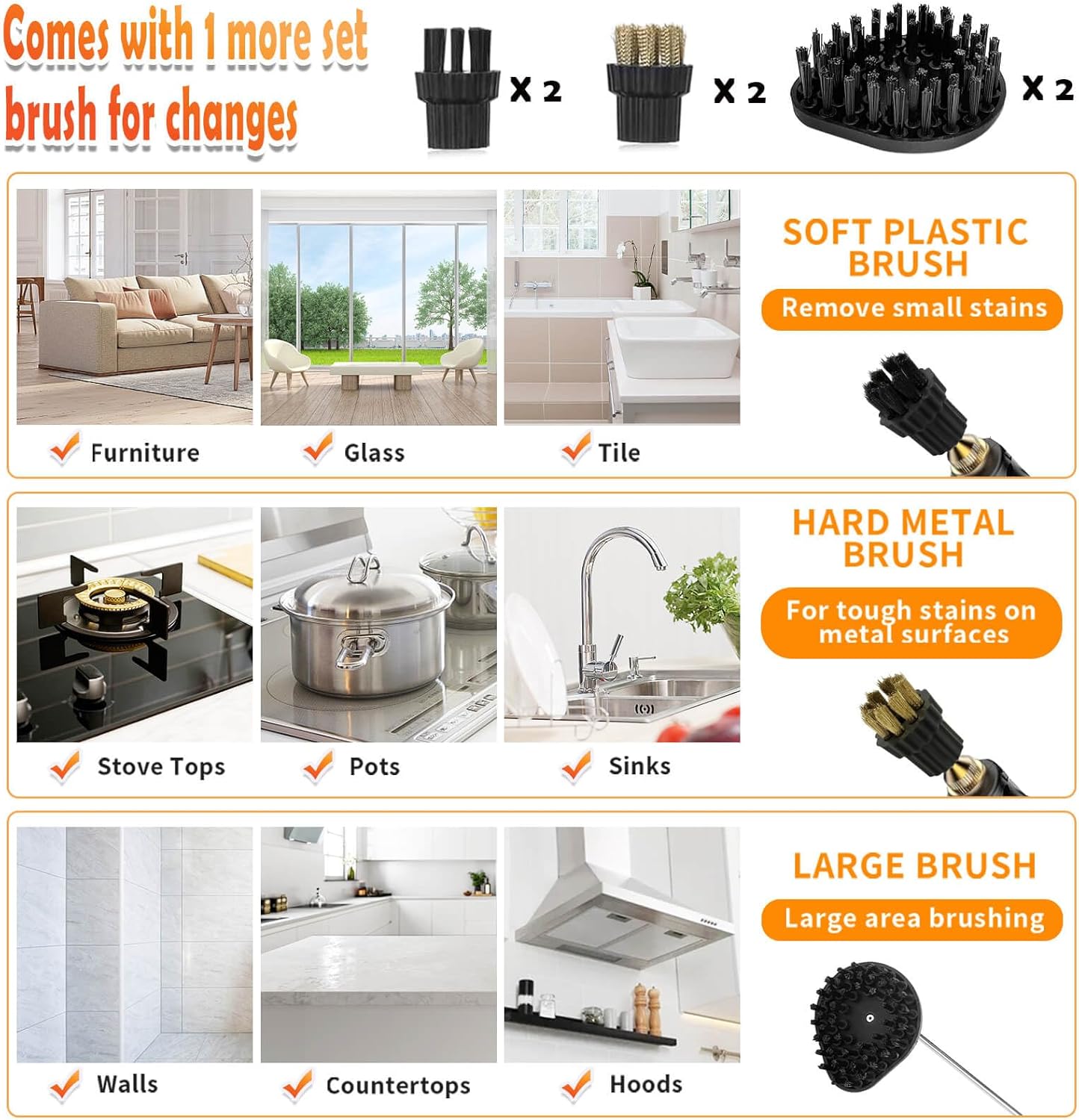 2500W Handheld Steam Cleaner, Pressurized Steamer for Cleaning,1000ml Portable Steam Cleaning (White-2500W)