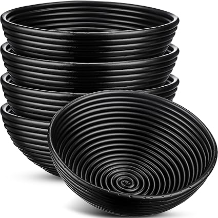 Qinyoung 4 Pack Bread Proofing Basket 9 Inch Round Bread Banneton Sourdough Bread Round Banneton Basket Dough Proofing Bowl Sourdough Proofing Basket for Home Sourdough Bakers Bread Making Supplies