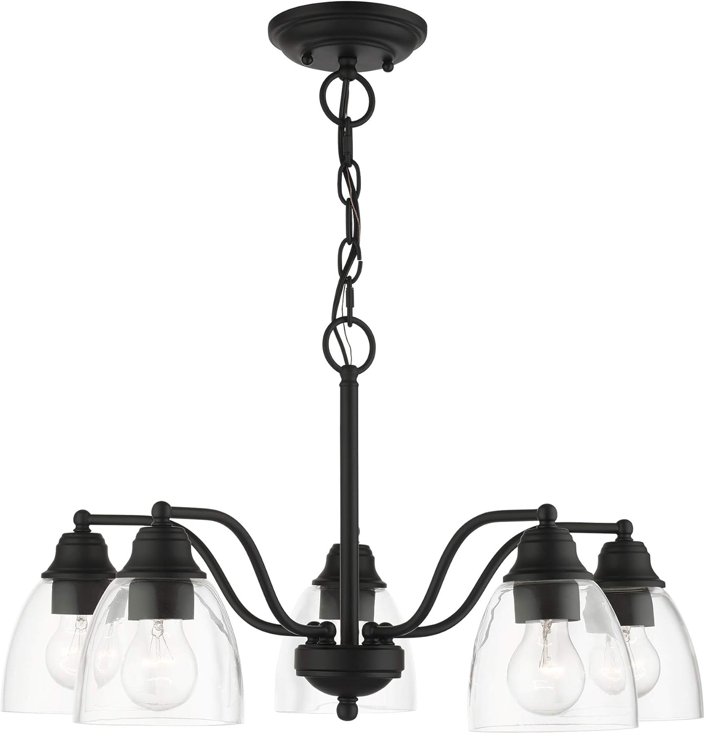 Livex Lighting 46335-04 Montgomery Collection 5 Light Chandelier, Black