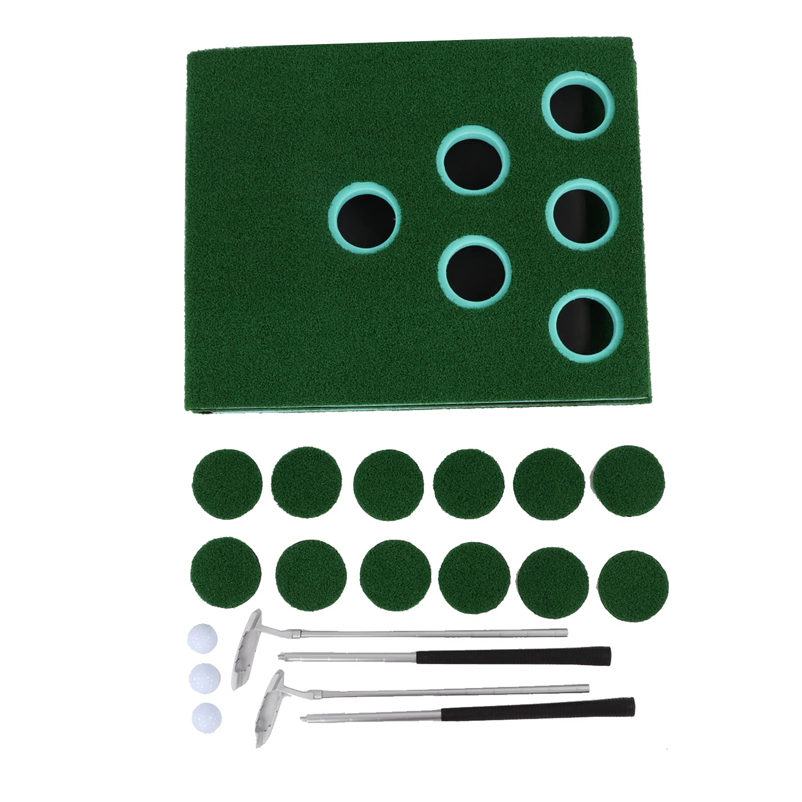 Putting-Spielset mit Lustigem Design, 12-Loch-Abdeckungen für Familienunterhaltung, Drinnen und Draußen, Matte