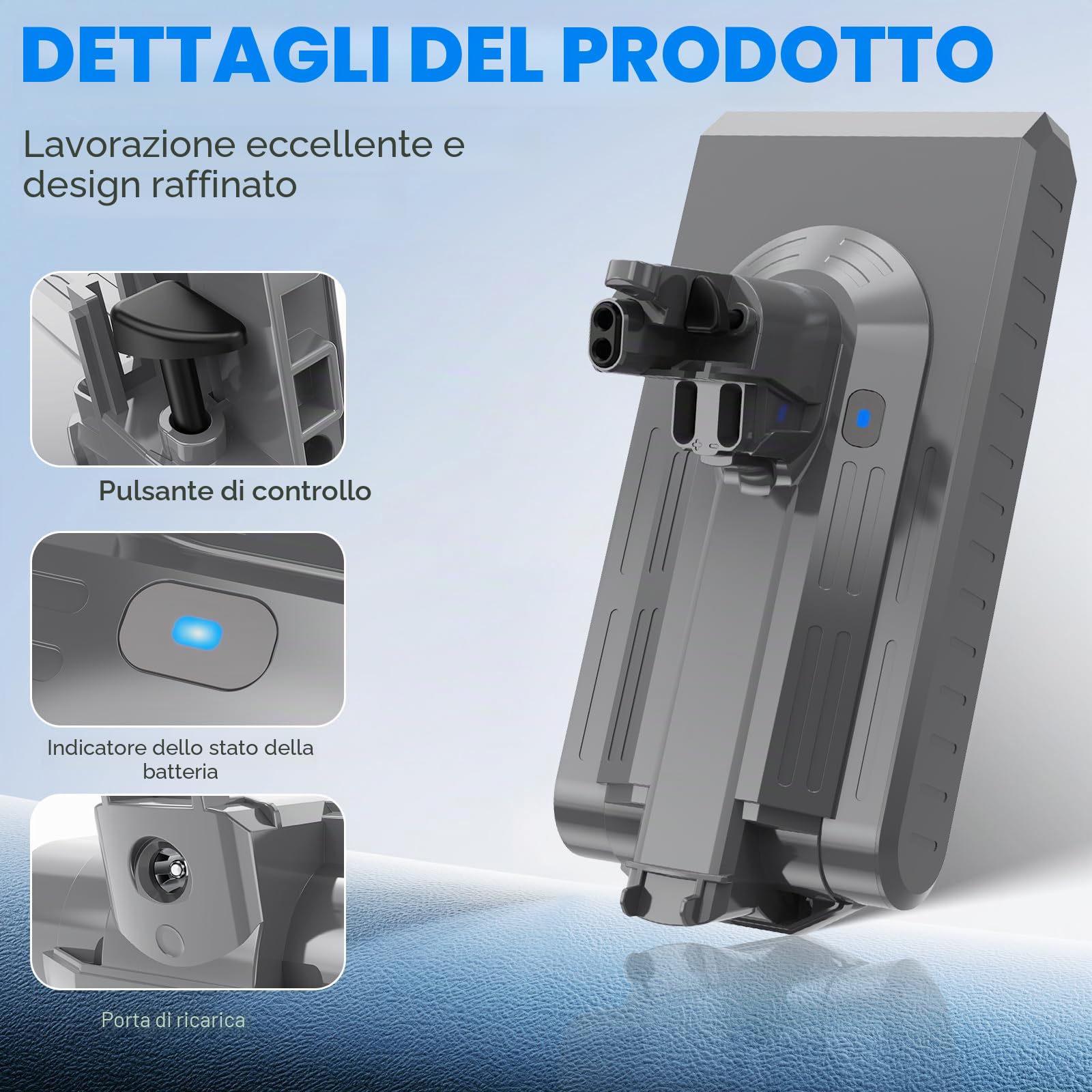 Batteria V11 da 3900 mAh per Dyson (tipo a vite), batteria di ricambio da 25,2 V per aspirapolvere senza fili Dyson SV14 Absolute Complete Fluffy (con filtro, spazzola e viti)