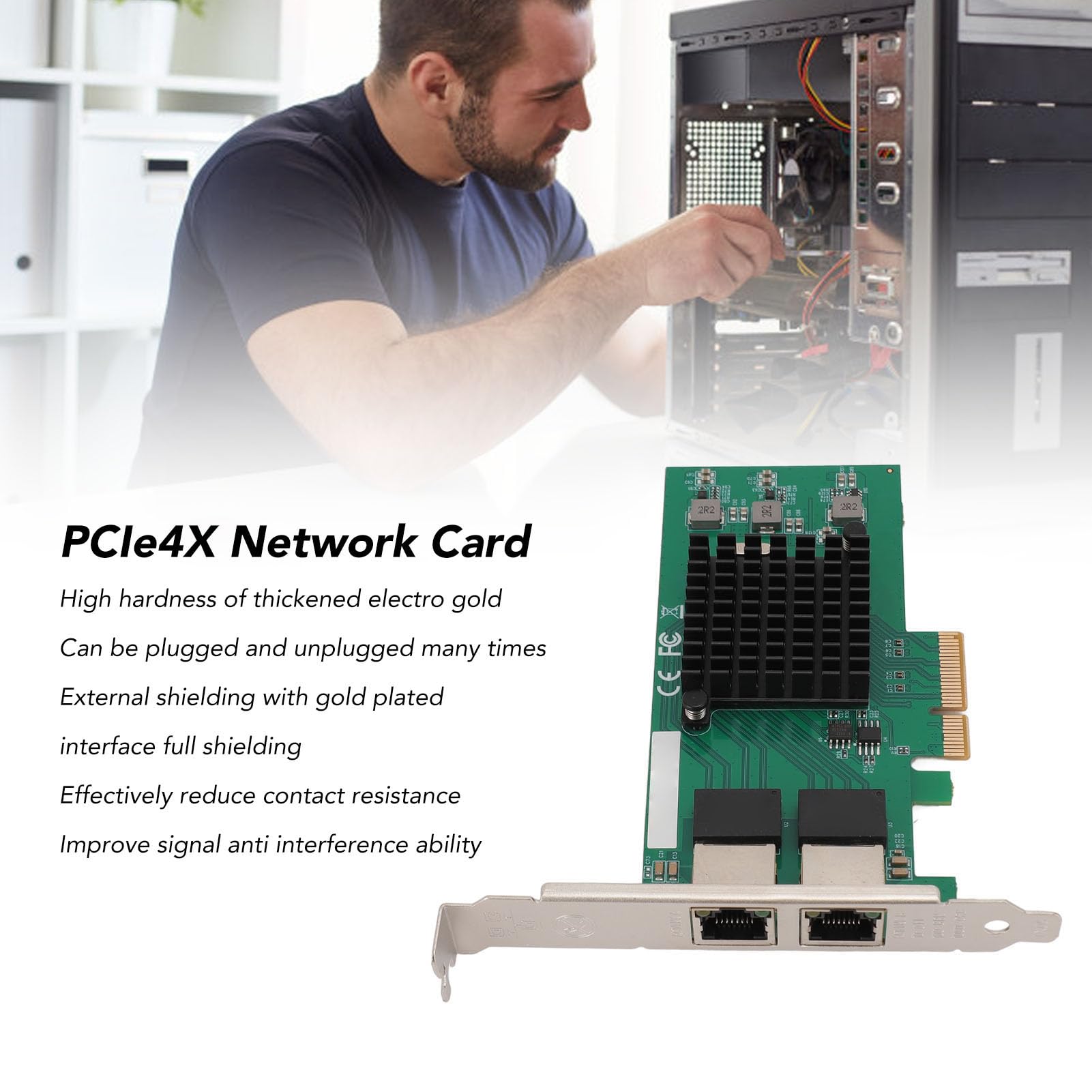 Tarjeta de Red PCIe4X, Adaptador Gigabit Ethernet I3504 de 1G