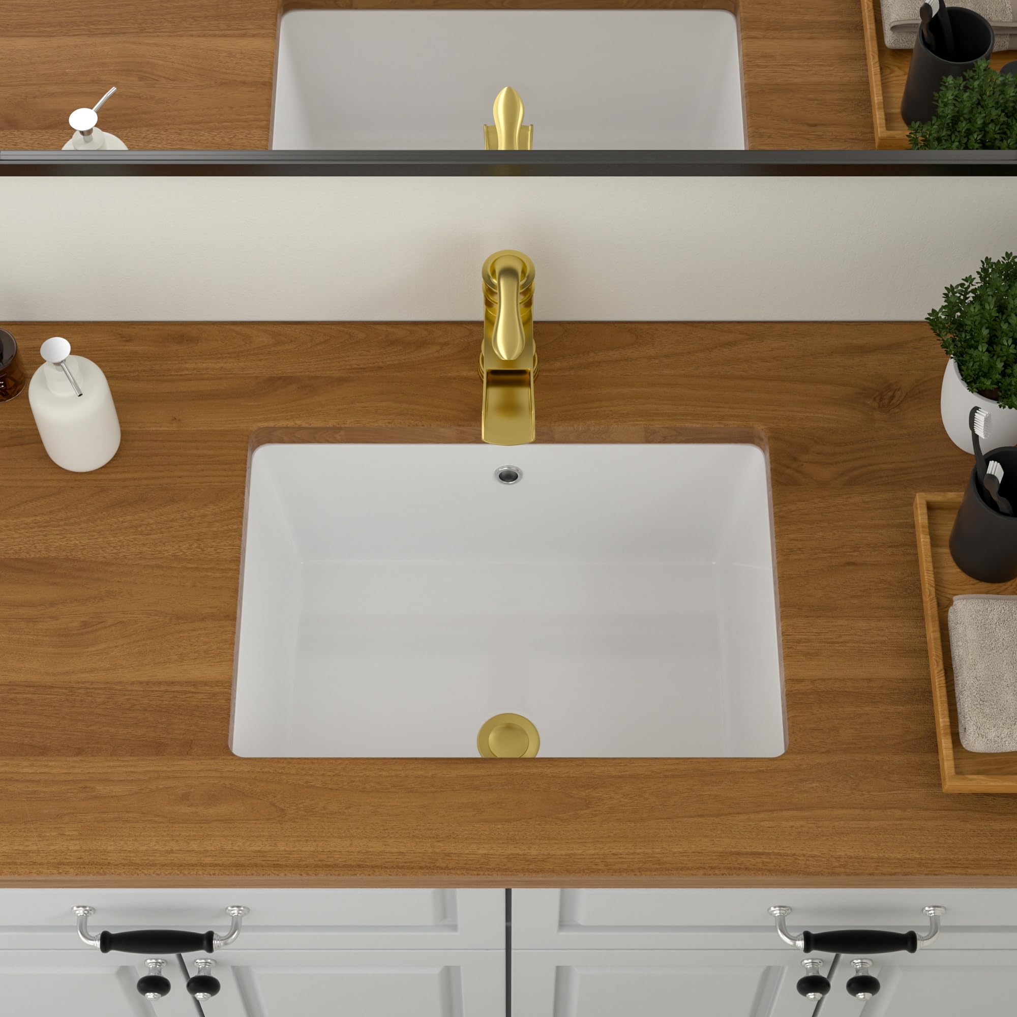 Logmey 20 Inch Wall Mount Bathroom Vessel Sink - White Porcelain Ceramic, Rectangle 20x14 Inches, Floating Design