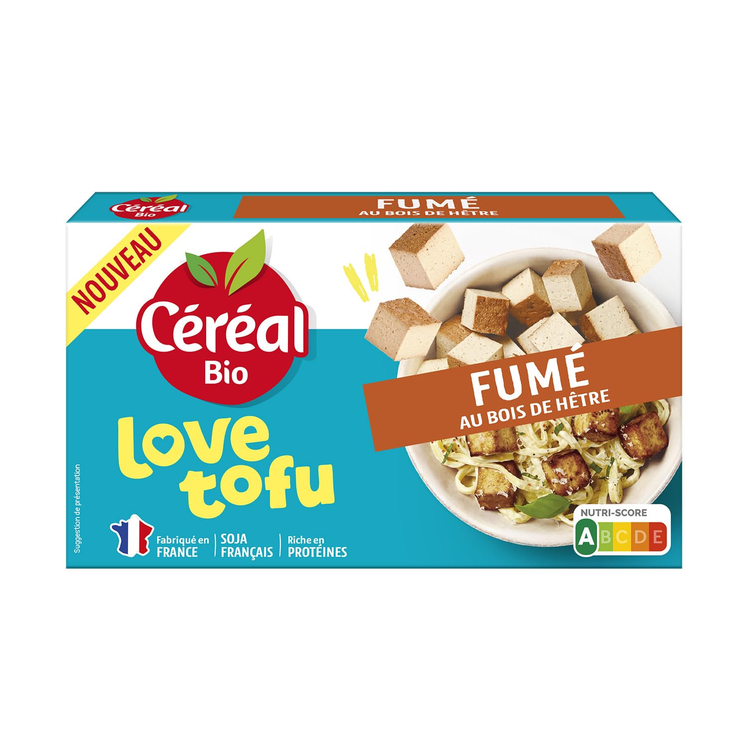 CÉRÉAL BIO – Tofu Fumé Bio – Riche en Protéines – Fabriqué en France – Alternative Végétale – Nutri-Score A – 200 g