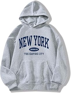 Womens Graphic Hoodies Drawstring Long Sleeve Sweatshirt with Pocket Pul...