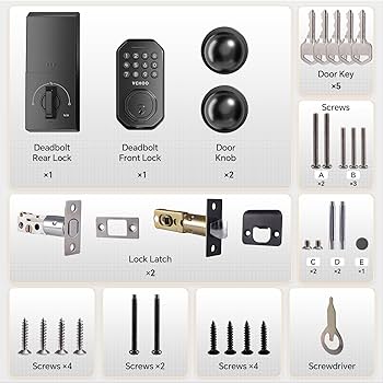 VCHOO Keyless Entry Door Lock with Handle Wi-Fi Door Locks