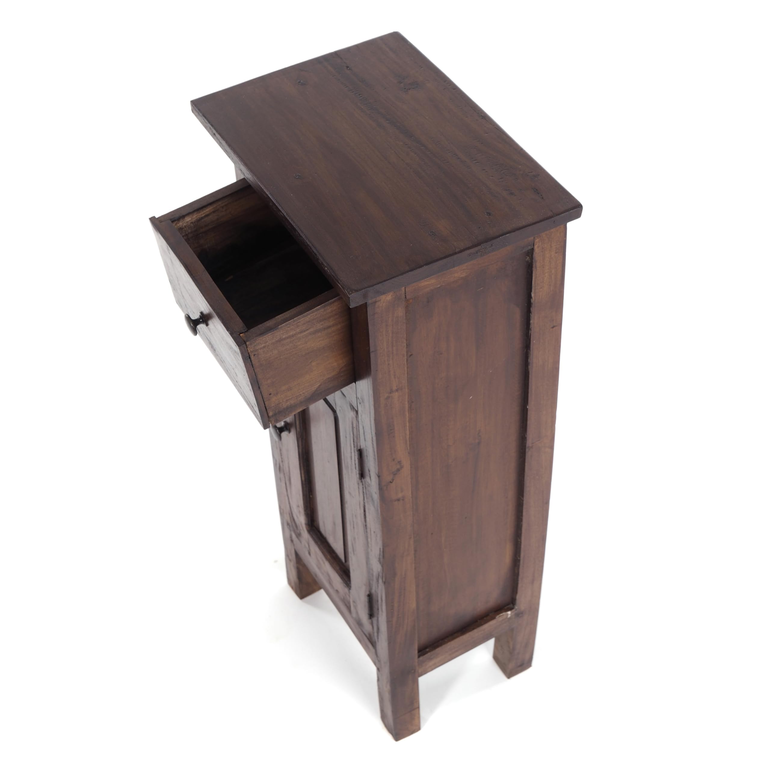 Design Delights - Armadietto in legno “Plant 80”, 80 x 36 x 25 cm (altezza x larghezza x profondità), legno riciclato in mogano, stile Shabby Chic, colore: 03, marrone scuro