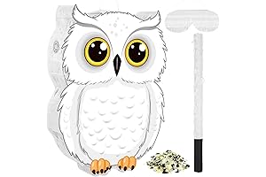 Aoriher Owl Pinata with Pinatas Stick Blindfold Confetti 3D White Snowy Owl...