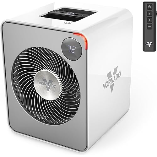 Vornado VMHi500 (2025) Whole Room Metal Space Heater, Digital Thermostat, Remote Control, Auto-Climate Control, 12-Hour Timer, Vortex Heat Circulation, Heater for Bedroom and Home, White