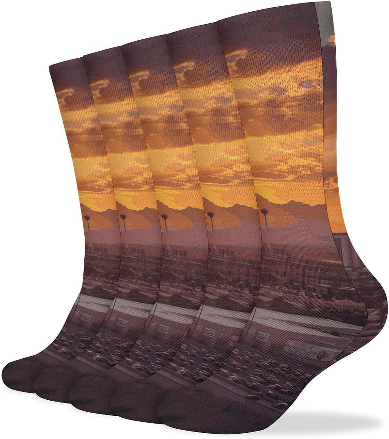 Las Vegas Sunset Knee High Socks Cozy Knee High Socks Soft Mid-Length Sock for All Seasons Daily Wear Adult