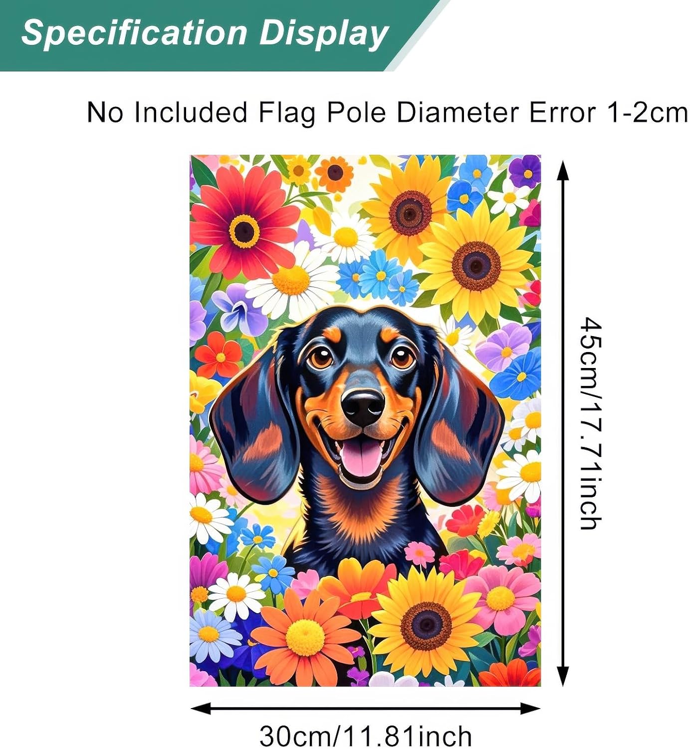 Spring Garden Flag 12x18 Double Sided Dachshund Sunflower Seasonal Small Flags For Outside Outdoor Decor Yard Farmhouse Holiday Spring Summer Decorations Yard Flags - Image 4