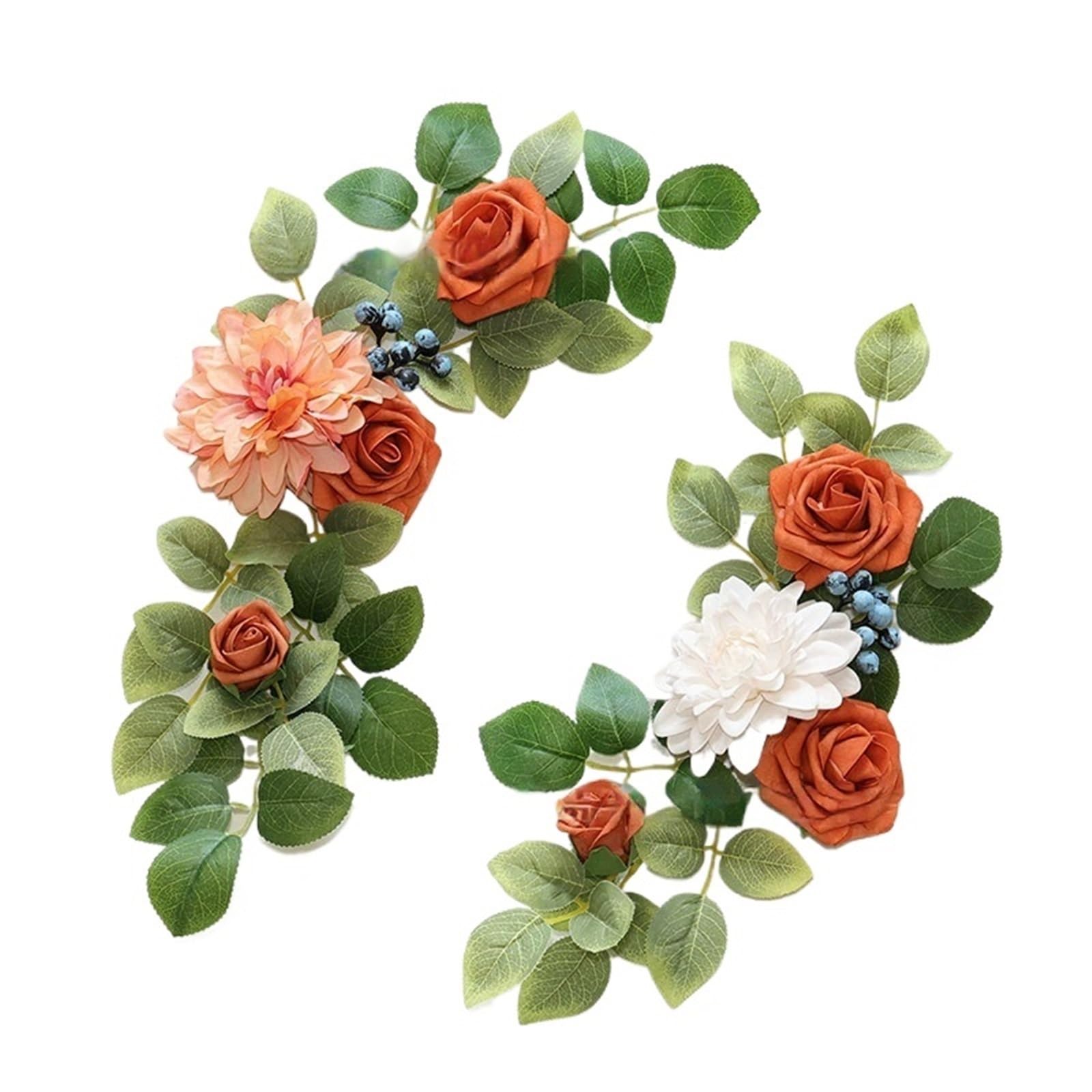 MOHUIED Artificial Floral Swags 2Pcs Artificial Flower Swag Garland Rustic Wedding Arch Flowers Kit For Sign Decorative Floral DIY for Ceremony Backdrop, Fireplace and Door Decor(Color5)