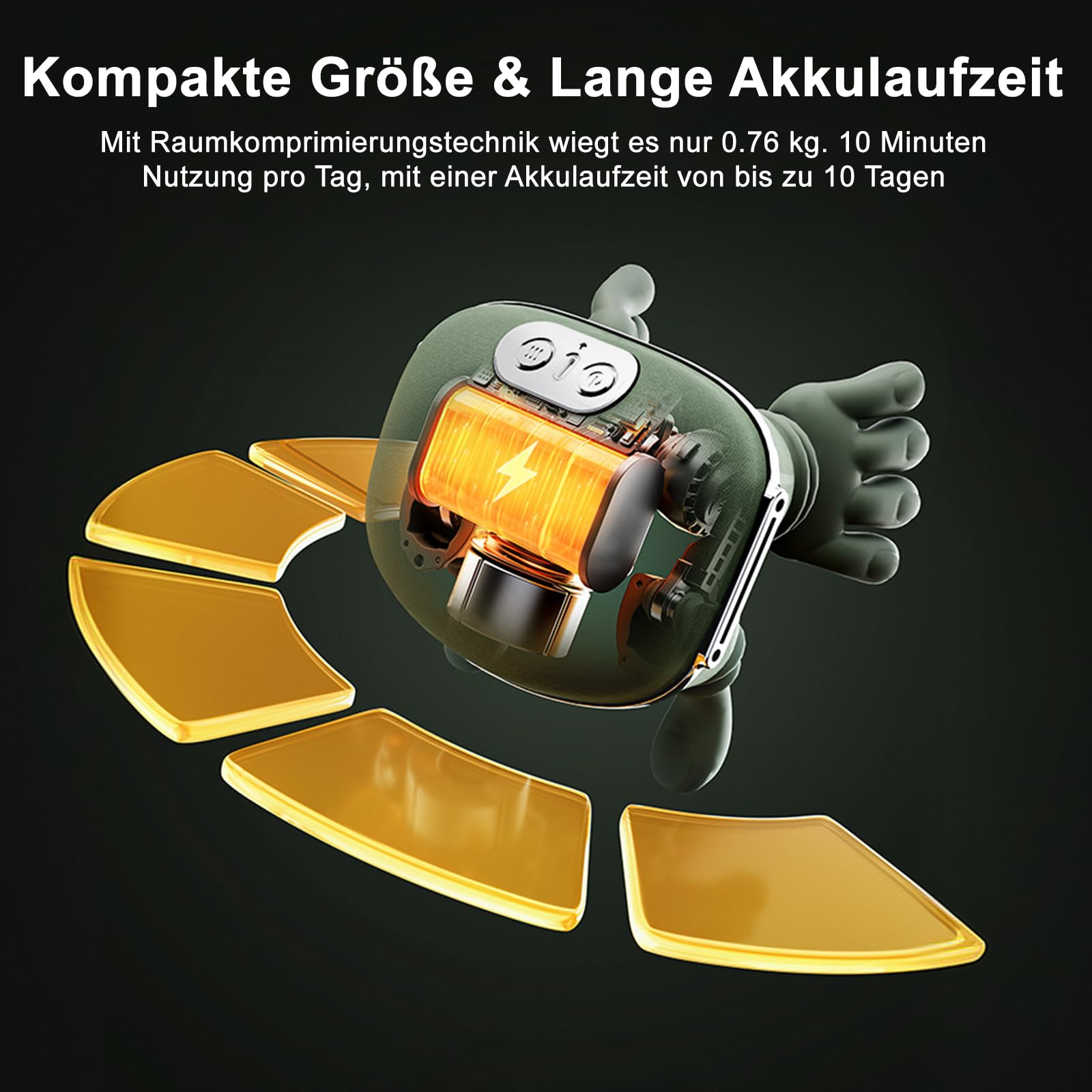 Massagegerät, Rückenmassagegerät Massagemeister, Massage Master, 4D Nackenmassagegerät, Heizendes Nacken, 3 Massageeinstellungen & 2 Heizstufen, für Zuhause, Büro, Reisen (grün, One Size)