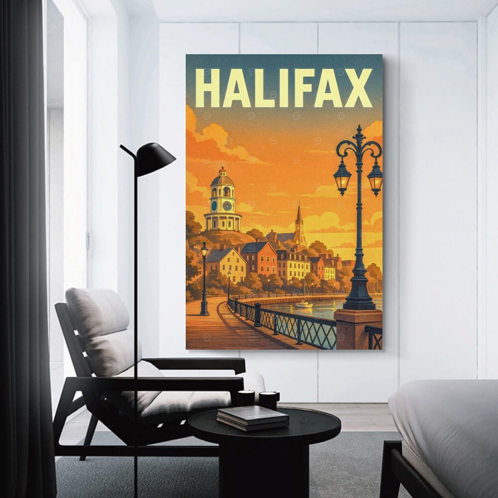 Junmoney Decorative Canvas Print Halifax Travel, 16x24inch(40x60cm), for Home Office, Desk Area Or Studio, Home Office Artwork with Decorative Appeal