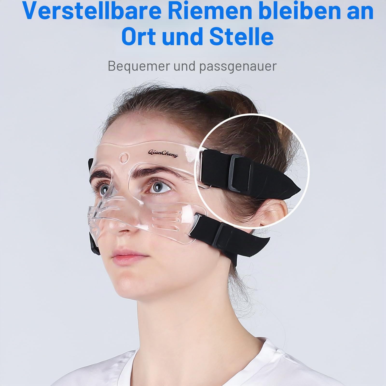 QianCheng, Nasenschutzmaske, Gesichtsschutzmaske, L5 mittlere Größe, mit Polsterung für Damen und Jugendliche, QC-L5-M