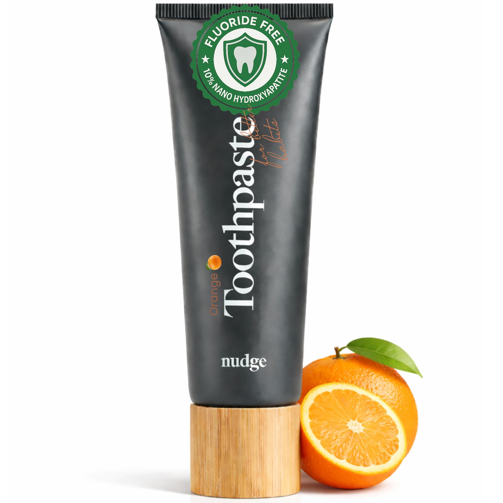 10% Nano Hydroxyapatite Toothpaste, Remin+ Formula with Vitamin E, Fluoride-Free, SLS-Free, Helps Remineralize Enamel, Supports Dry Mouth Relief and Sensitive Teeth, Orange, 4.5 oz