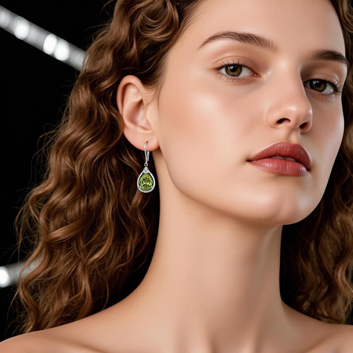 Sterling Silver Birthstone Earrings AAAAA Cubic Zirconia Teardrop Dangles Jewelry Gifts for Women - Image 3