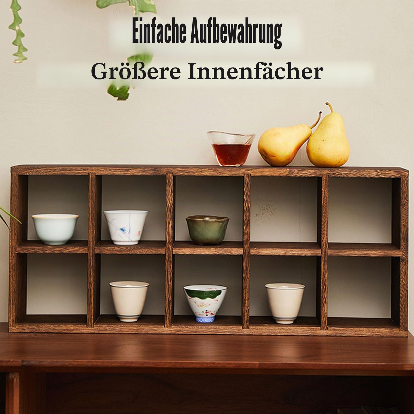 Tassenregal Holz Setzkasten,Massivholz Teetasse Halter,Vintage Kaffeetassen Regal,Wand Dekoration Teetasse Halter,Dickerem,FüR ErinnerungsstüCke Und Miniaturen