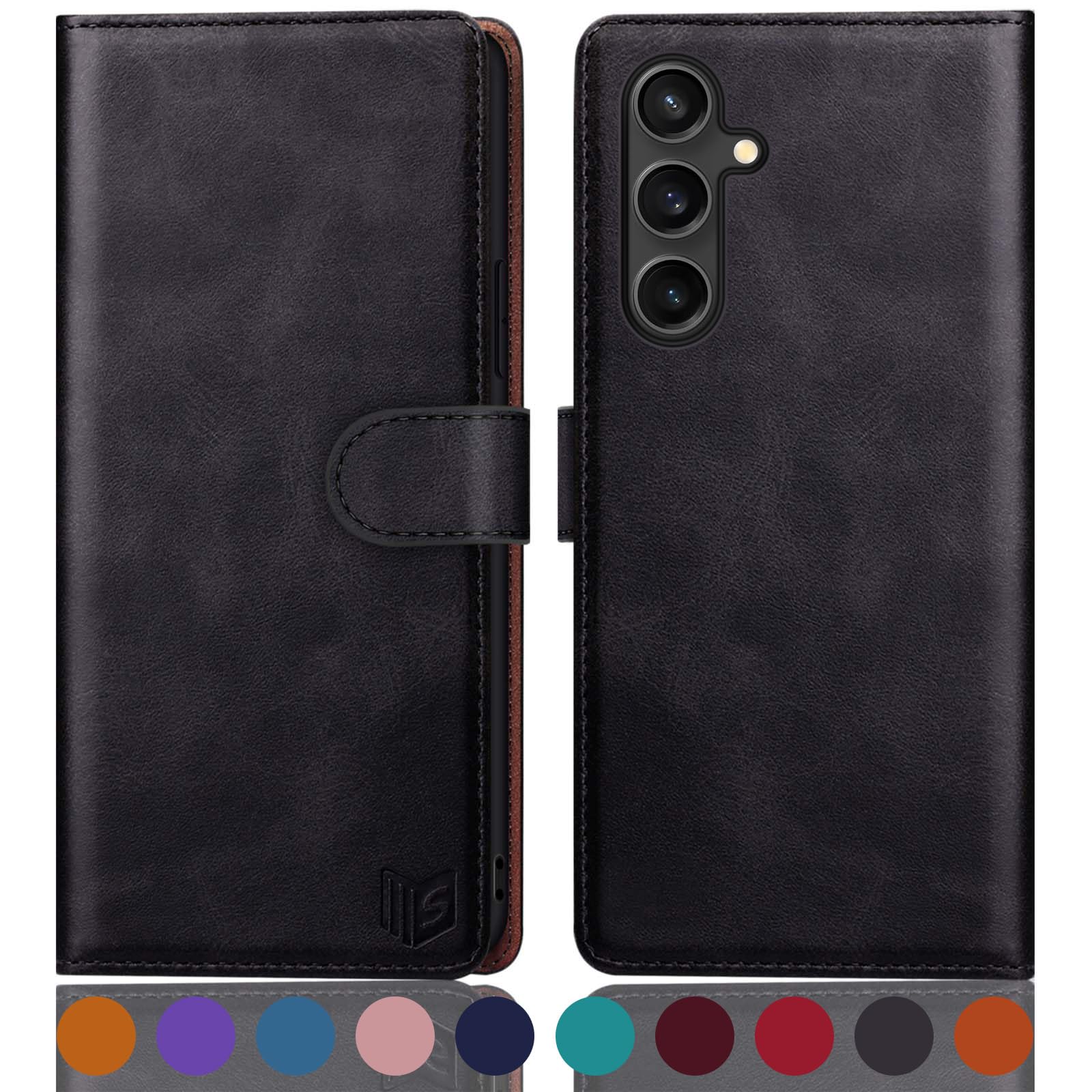 SUANPOT for Samsung Galaxy S24 FE Wallet case with RFID Blocking Credit Card Holder,Flip Book PU Leather Protective Cover Women Men for Samsung S24 FE