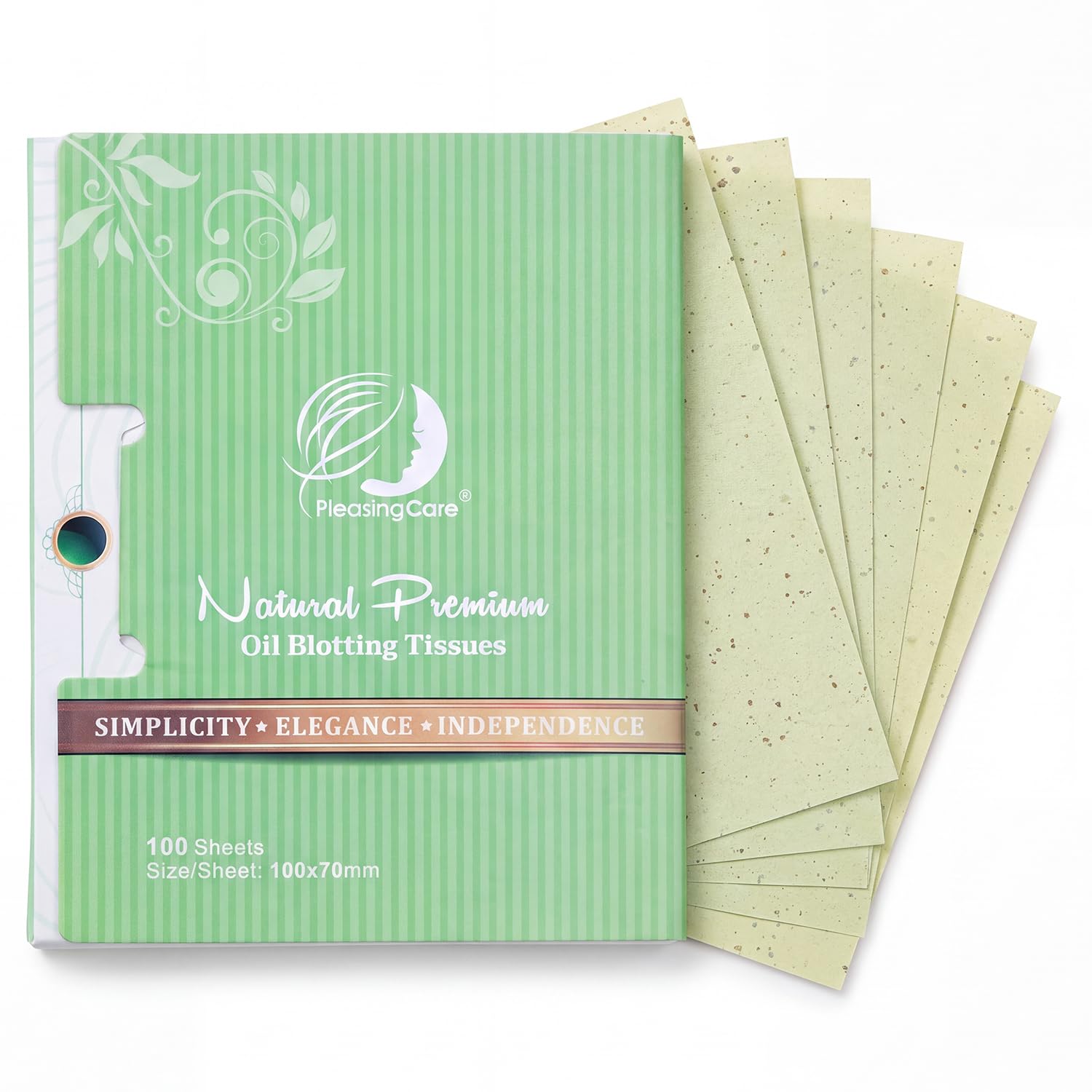 Premium Face Oil Blotting Sheets, 1pack for Facial Care or Makeup, GreenTea