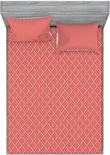 Miniatura 47 de Ambesonne - Juego de sábanas bajeras y fundas de almohada, diseño clásico botánico, plantas de jardín vintage, juego de 3 piezas con estampado