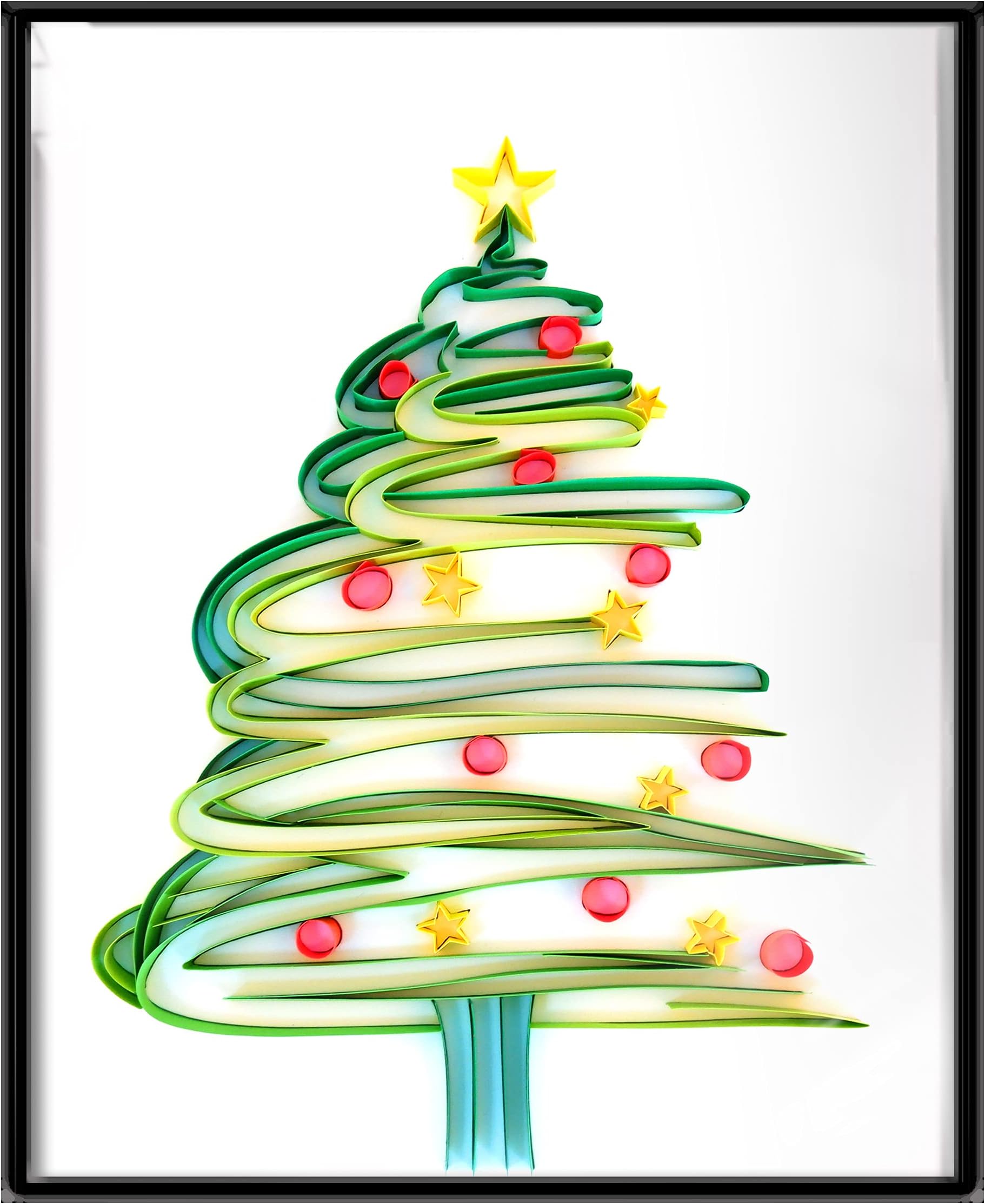 Uniquilling Paper Filigree Painting,Panit by Numbers for Adults-Bird of Paradise Flower,Handmade DIY Craft Wall Decoration Best Gifts(Painting kit+Tools kit) (PRO-Christmas Tree)
