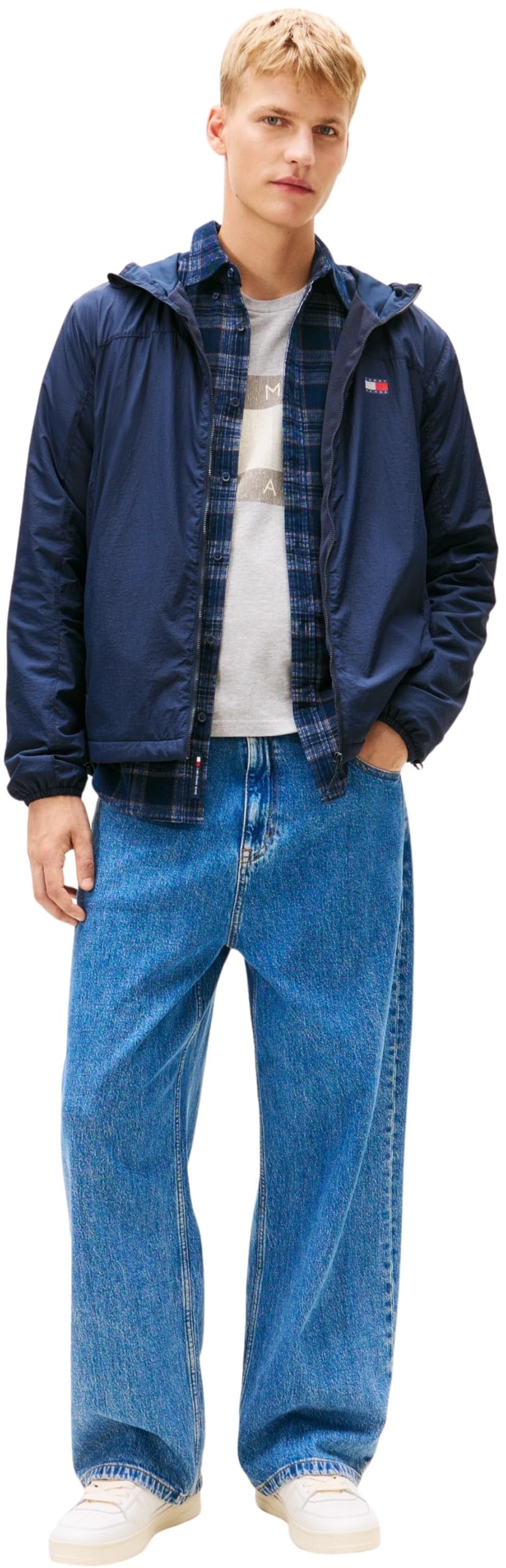 Tommy Jeans Tjm Fleece Chicago Jacket Ext Dm0dm22291 Chaqueta cortavientos Hombre (Pack de 1)
