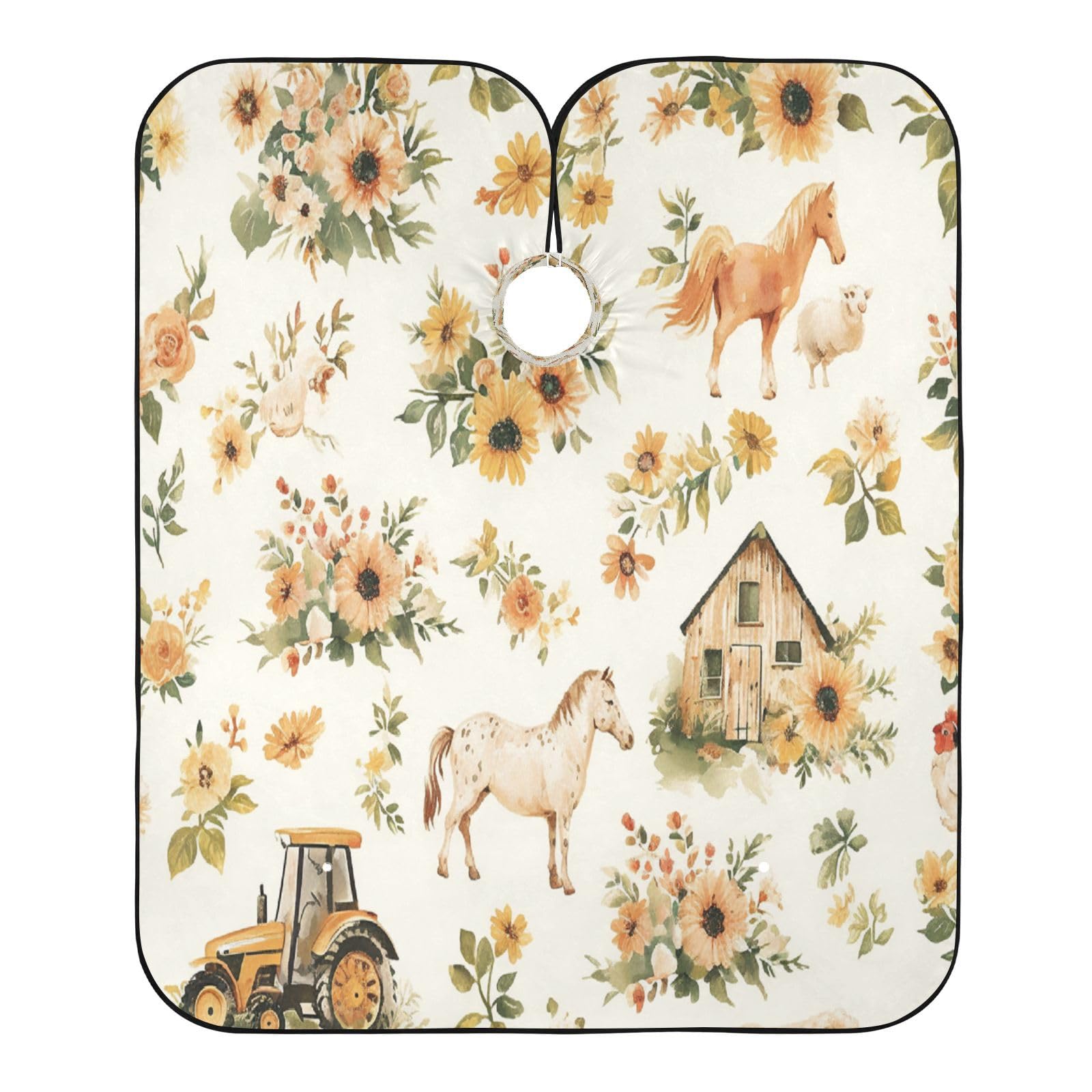 Kigai Flower Farm Hair Cutting Cape for Men & Women Waterproof Barber Cape Professional Hairdressing Salon Styling Apron with Adjustable Closure Snap