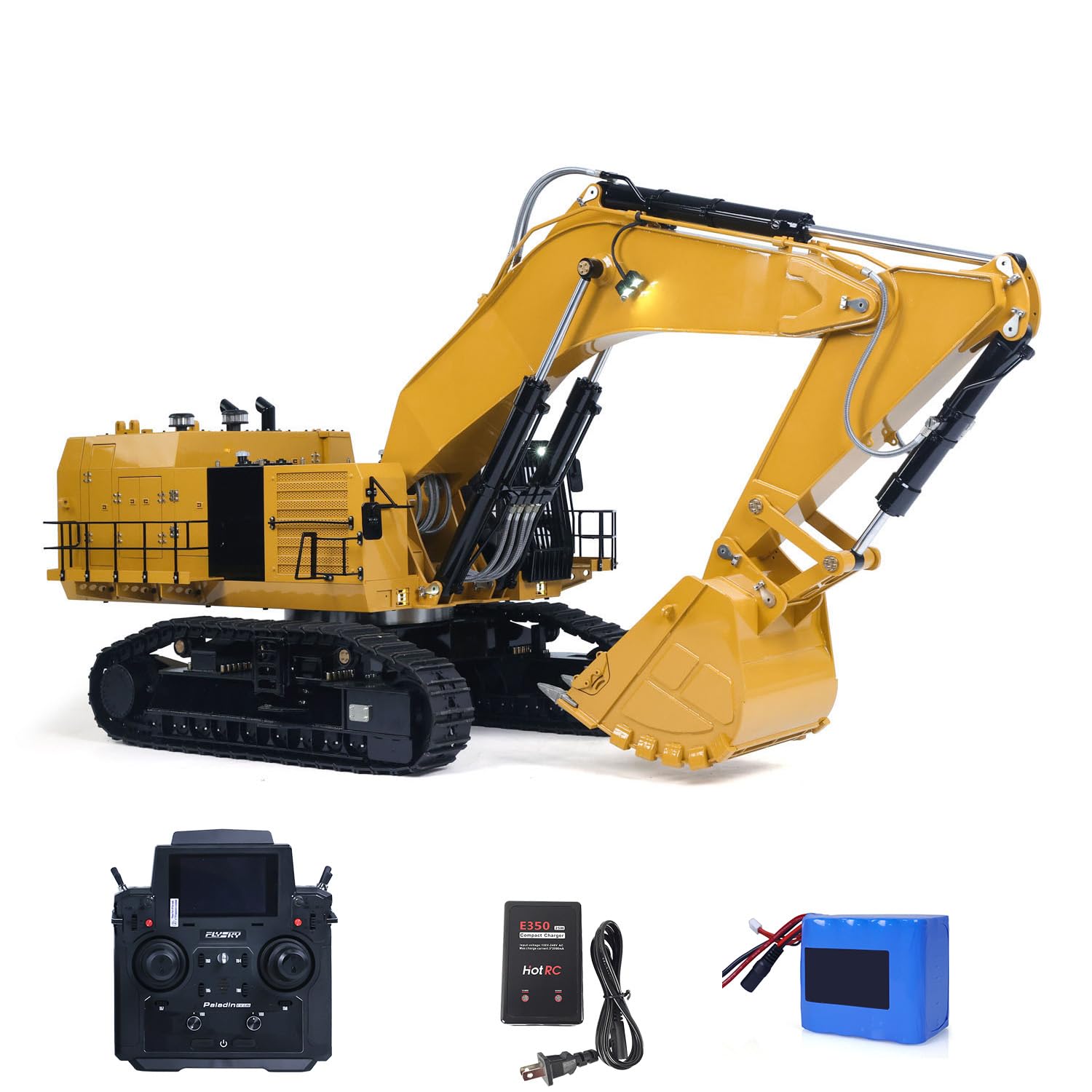 RTR 1/14 Hydraulic RC Excavator 6015B Metal Remote Control Digger Heavy Duty Model Construction Vehicle PL18EV Lite Hobby Collection Model for Ages 14+