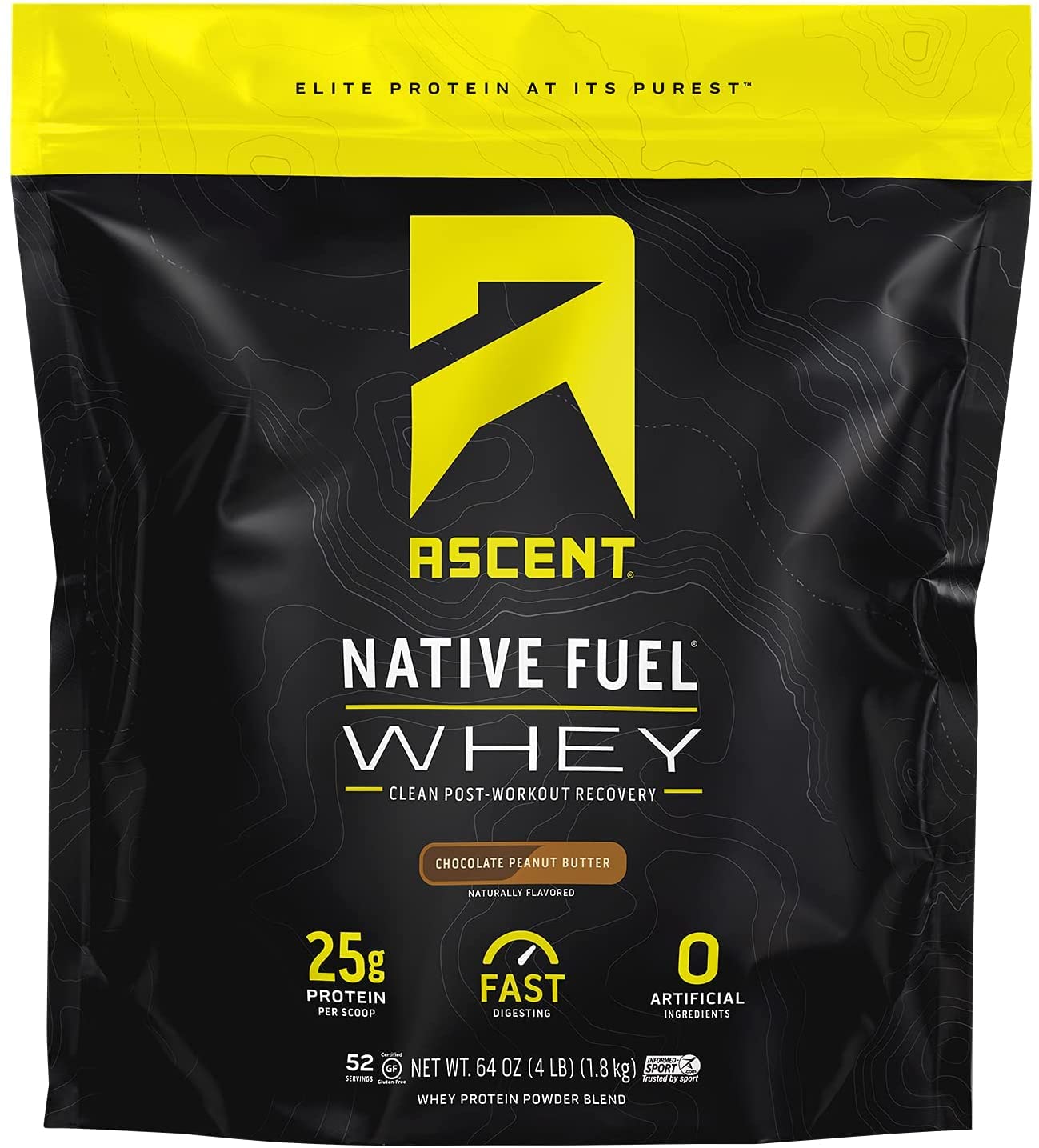 Ascent Native Fuel Whey Protein Powder - Post Workout Whey Protein Isolate, Zero Artificial Ingredie