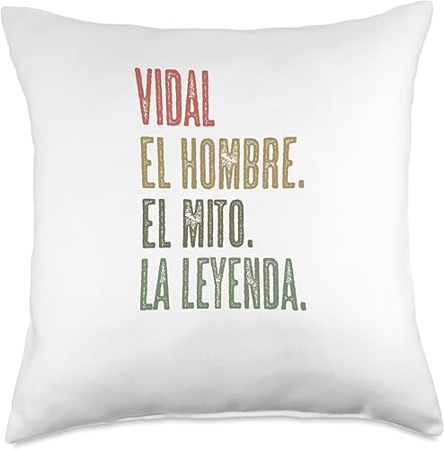 Miniatura 1 de Para Alguien Llamado VIDAL Vidal Hombre El Mito La Leyenda  Nombre Camisa-Throw Pillow, 18x18, Multicolor