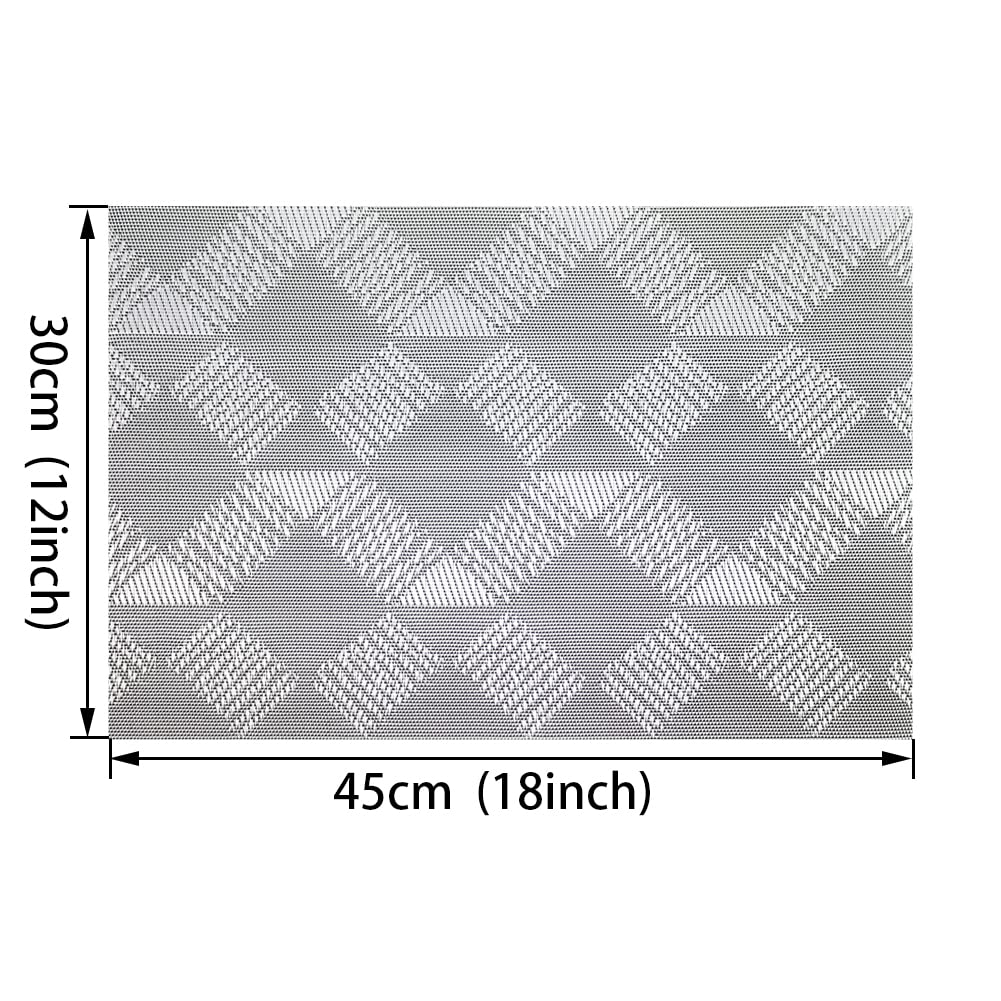 Blibalaskr Place Mats,Table Mats set of 6,Washable Non-Slip Placemats,Heat-resistant PVC Placemat,Suitable for kitchen,dining room,indoor outdoor (Grey) - Image 2