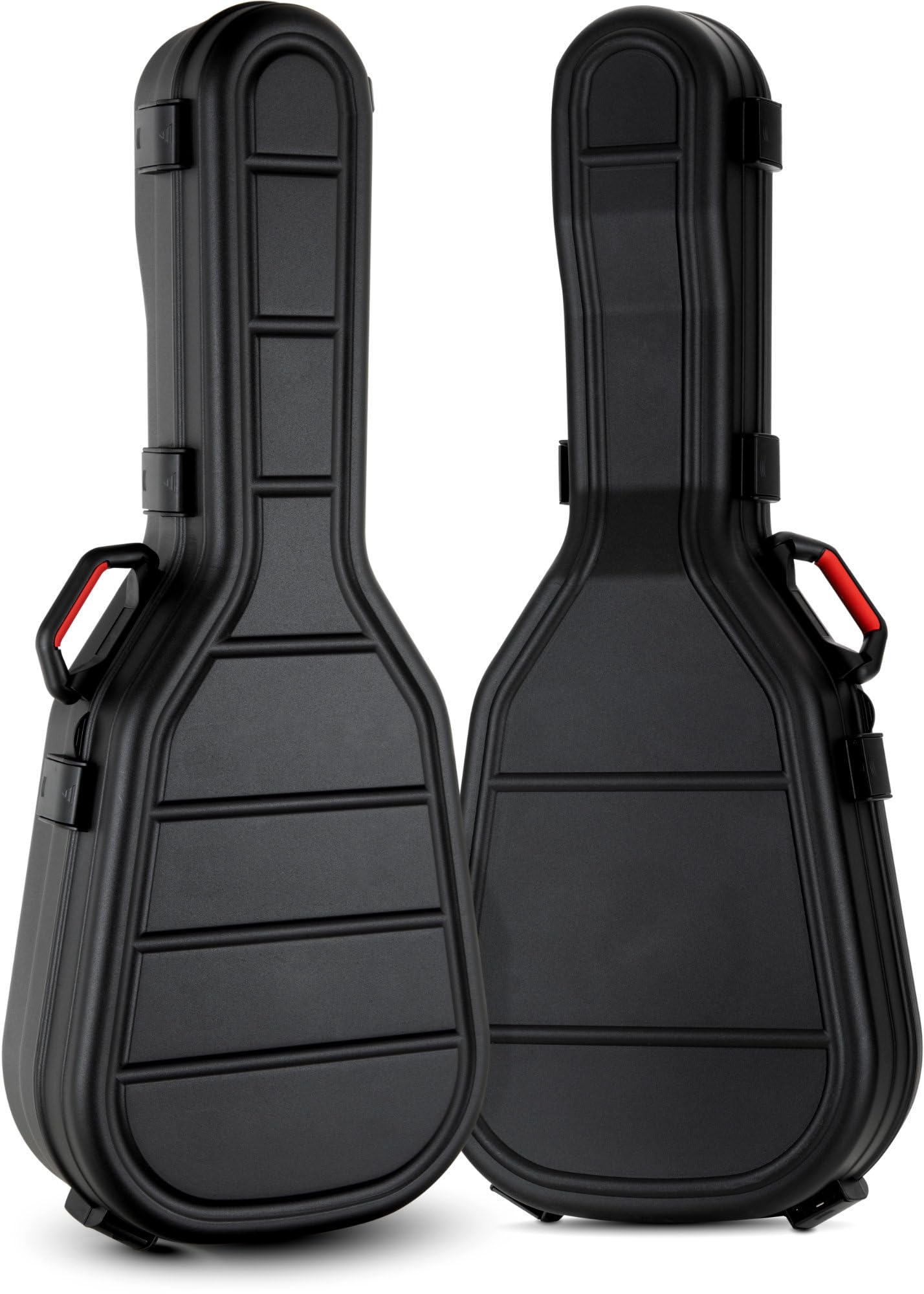 Shaman WGPC-4122BK Westerngitarren Case - Aus stabilem Polypropylen - mit schwarzem Plüsch ausgekleidet - 6 Schnappschlösser - Passend für alle gängigen Gitarren-Größen bis 16,5" Breite - Schwarz