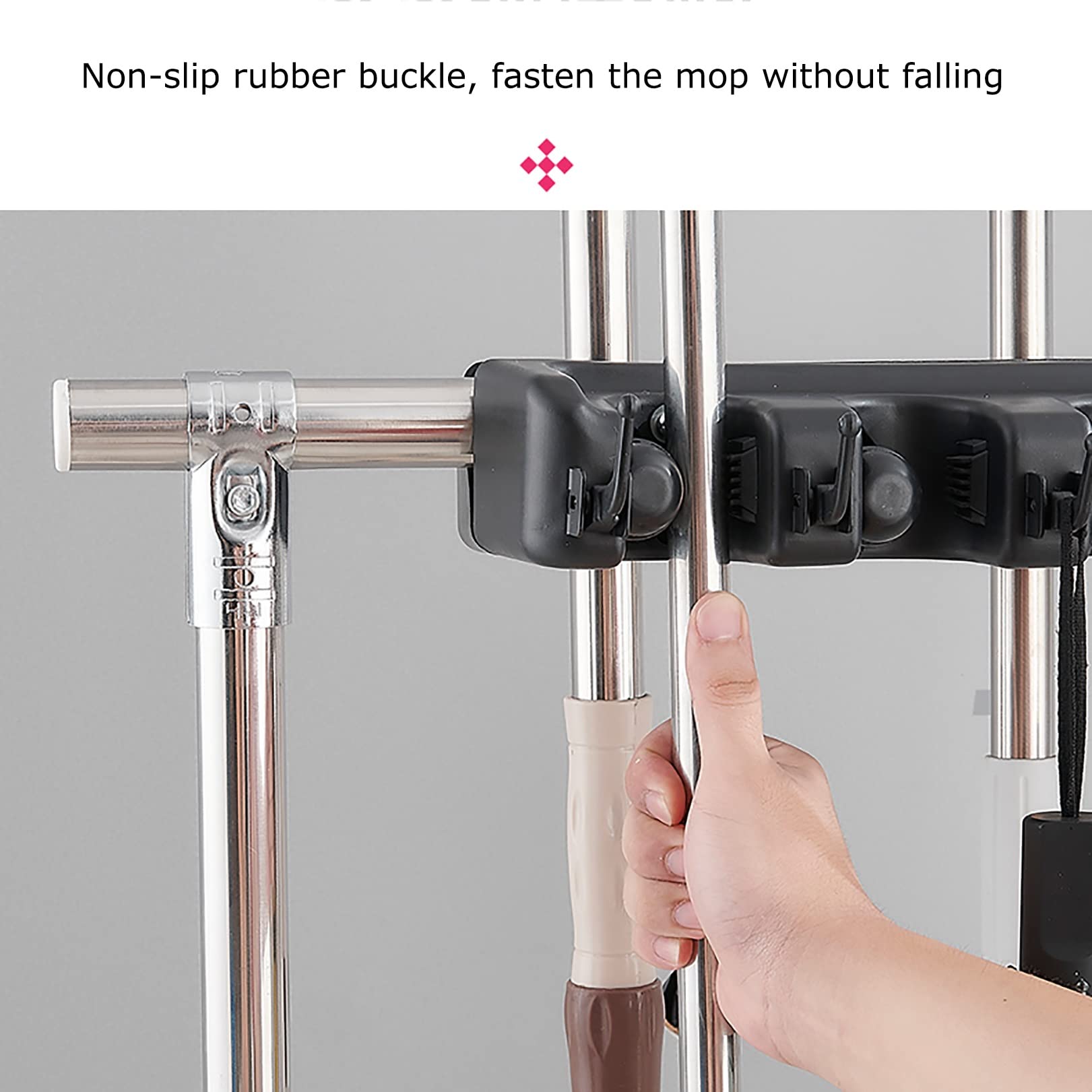 Ruchome Wózki Ręczne Mop Drain Rack Długie Narzędzia Do Ogrodu Garaż Szkoły Hotele Fabryki Firmy Nieruchomości Restauran Regał Magazynowy Ze Stali Nierdzewnej/20Slots