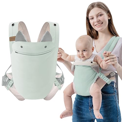 SERAPHY Portabebés, abrazo acogedor 4 en 2 portabebés ergonómico ajustable soporte portátil convertible frontal y trasero