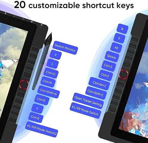 Miniatura 3 de XP-PEN Artist24 Pro Pantalla para lápiz de dibujo, resolución 2K, 23.8 pulgadas, compatible con una conexión USB-C a USB-C, 20 teclas de acceso