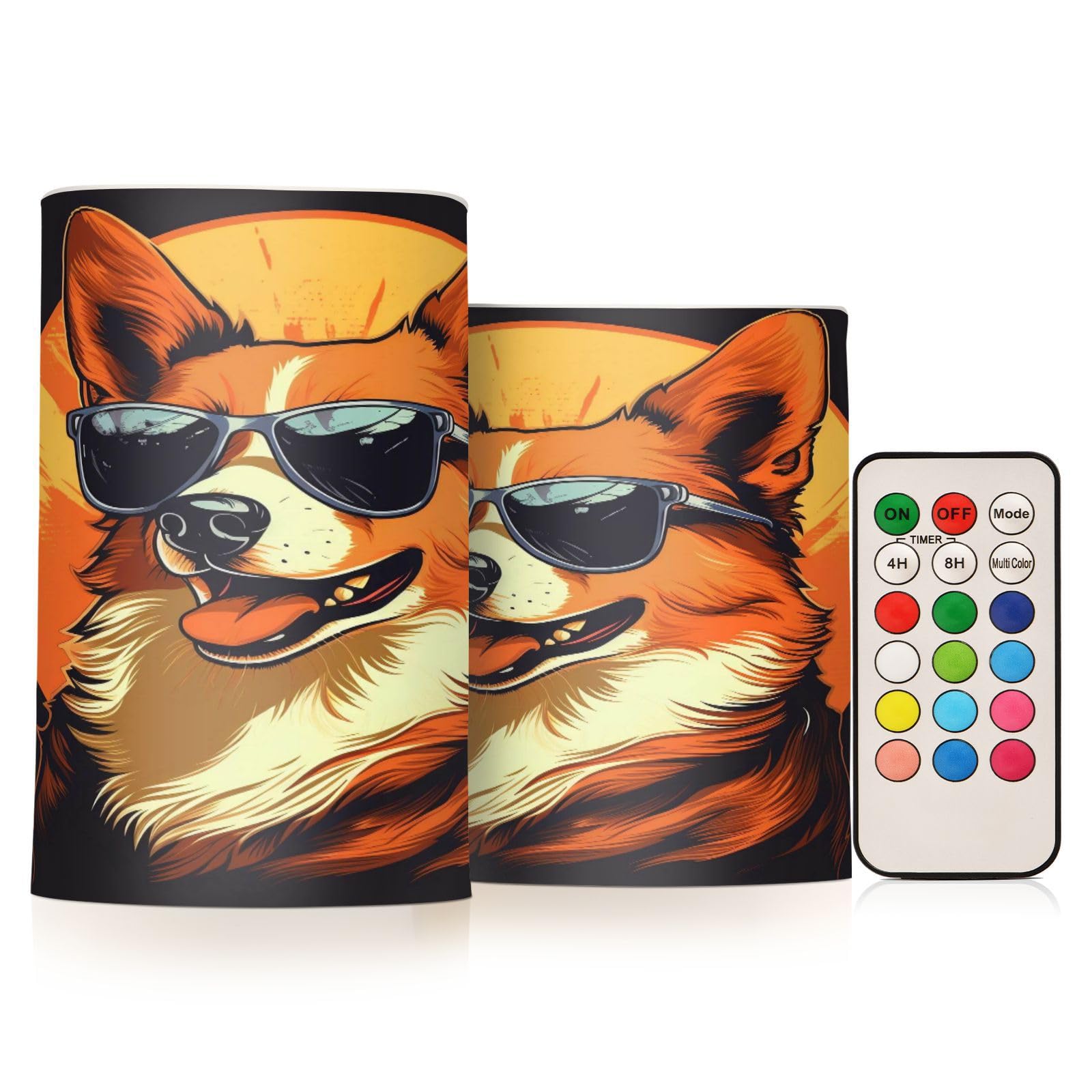 ALAZA Dog (61) Flickering Flameless Candles Battery Operated with Remote Timer,Tea Light Candles LED Pillar Votive Candles Set of 2 for Outdoor Indoor Decorations