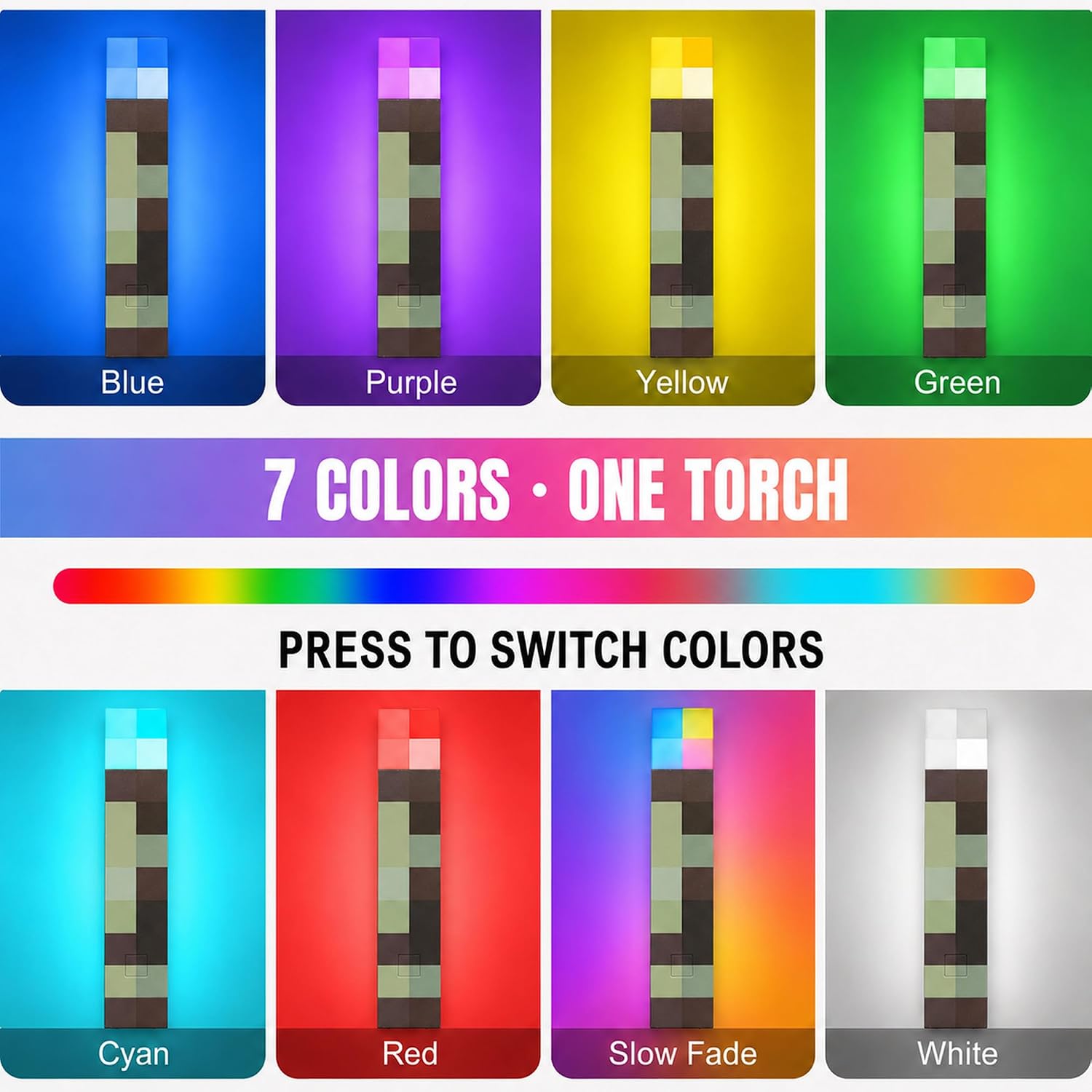 Wall Torch Lamp, Rechargeable Night Light for Game Room Decor image 2