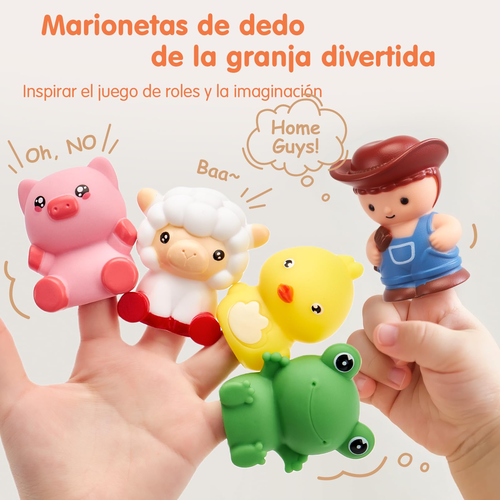 hahaland Tren de Juguetes Niños 1 2 Años - 20 en 1 Tren Juguete Montessori con Animales Rurales, Marionetas de Dedo, Llave de Granero - Coches de Juguetes para Niños 1 2 3 4 años