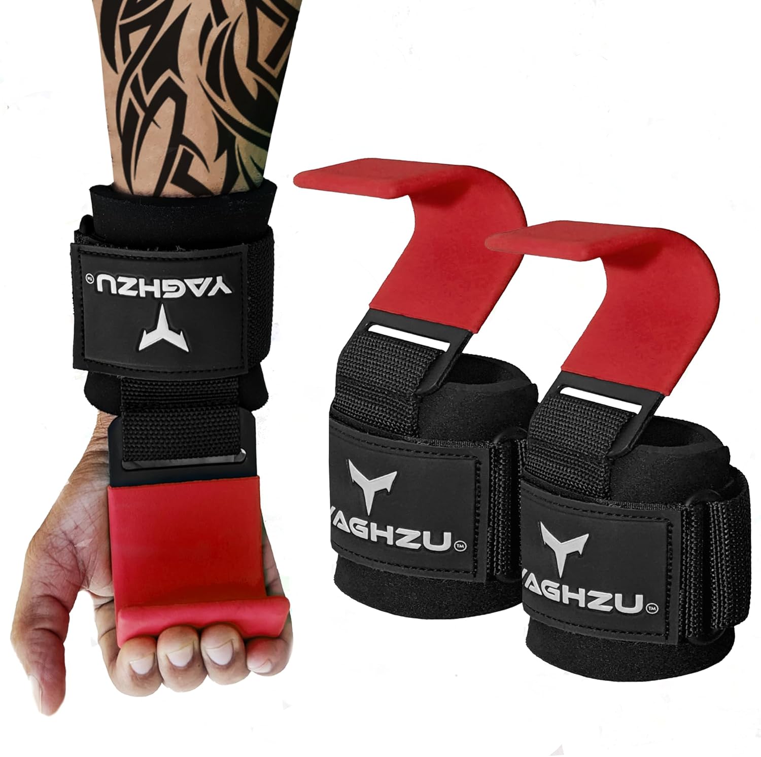 Weight Lifting Hooks, Padded Weight Lifting Straps Wrist Straps for Men and Women, Premium Deadlift Straps for Weightlifting and Powerlifting, Weight Lifting Gloves for Pull Ups