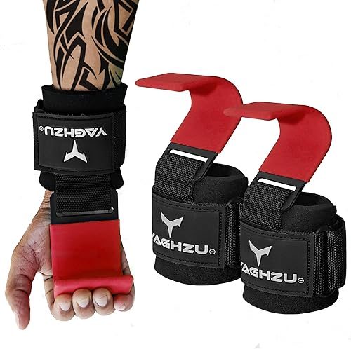 Miniatura 8 de Ganchos de levantamiento de pesas, correas acolchadas para levantamiento de pesas, correas de muñeca para hombres y mujeres, correas de peso muerto