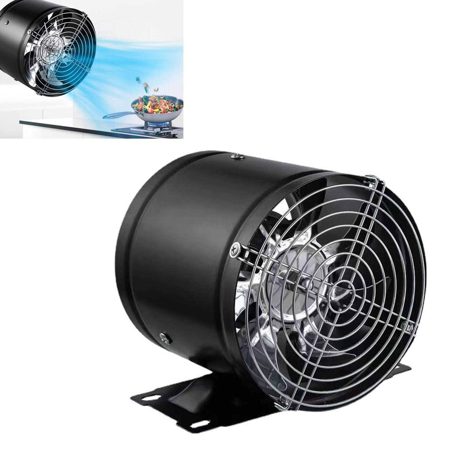 Oaiyeie Multifunctional Powerful Mute Exhaust Fan, 6/7/8/10/12Inch Inline Duct Fan, Exhaust Ventilation Fan with Low Noise for Basements, Bathrooms, Kitchens and Attics (With base,6 Inch)
