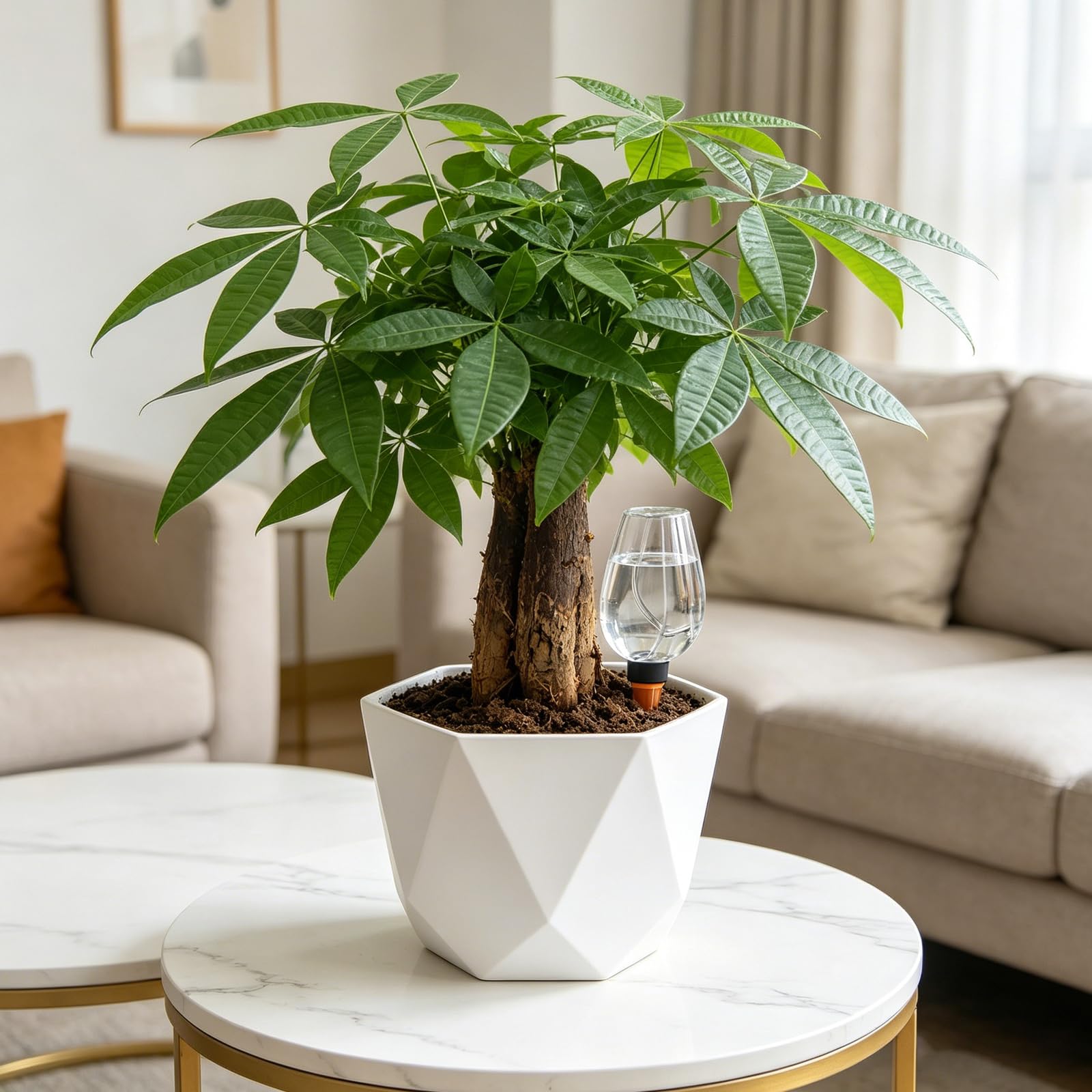 4 Pièces Globes D'arrosage Automatique 350ML, Distributeur Eau Plante Transparent avec Pointes en Terre Cuite Arrosage Plante Interieur pour Jardins et Balcons Parfaits pour Les Vacances