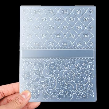 Yuanchu 3D Plastic Embossing Folder Template for Card Making, Texture Bow Flowers 4.7x5.9 Inch for DIY Scrapbooking Paper Handmade Crafts Scrapbooking Arts Supplies Scrapbook Decor