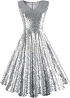 Vista 1 de Dressever - Vestido de cóctel sin mangas y con diseño vintage de los años 50 y 60 para mujer, con bolsillos