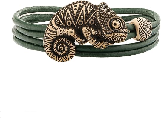 Ocean Jewelry Polynesian Inspired Bracelet Chameleon - Armband with Maori Pattern for Men Women - Tribal Nautical Surfer Beach Maori Style Design - Gift for Him and Her