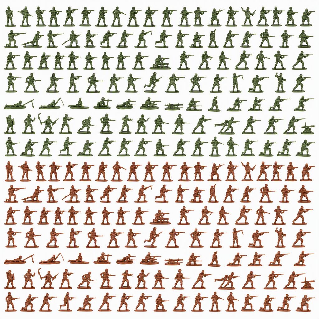 Kuwuarg 200Pcs Toy Soldiers, Army Figures Set, Red and Green Battle Toys